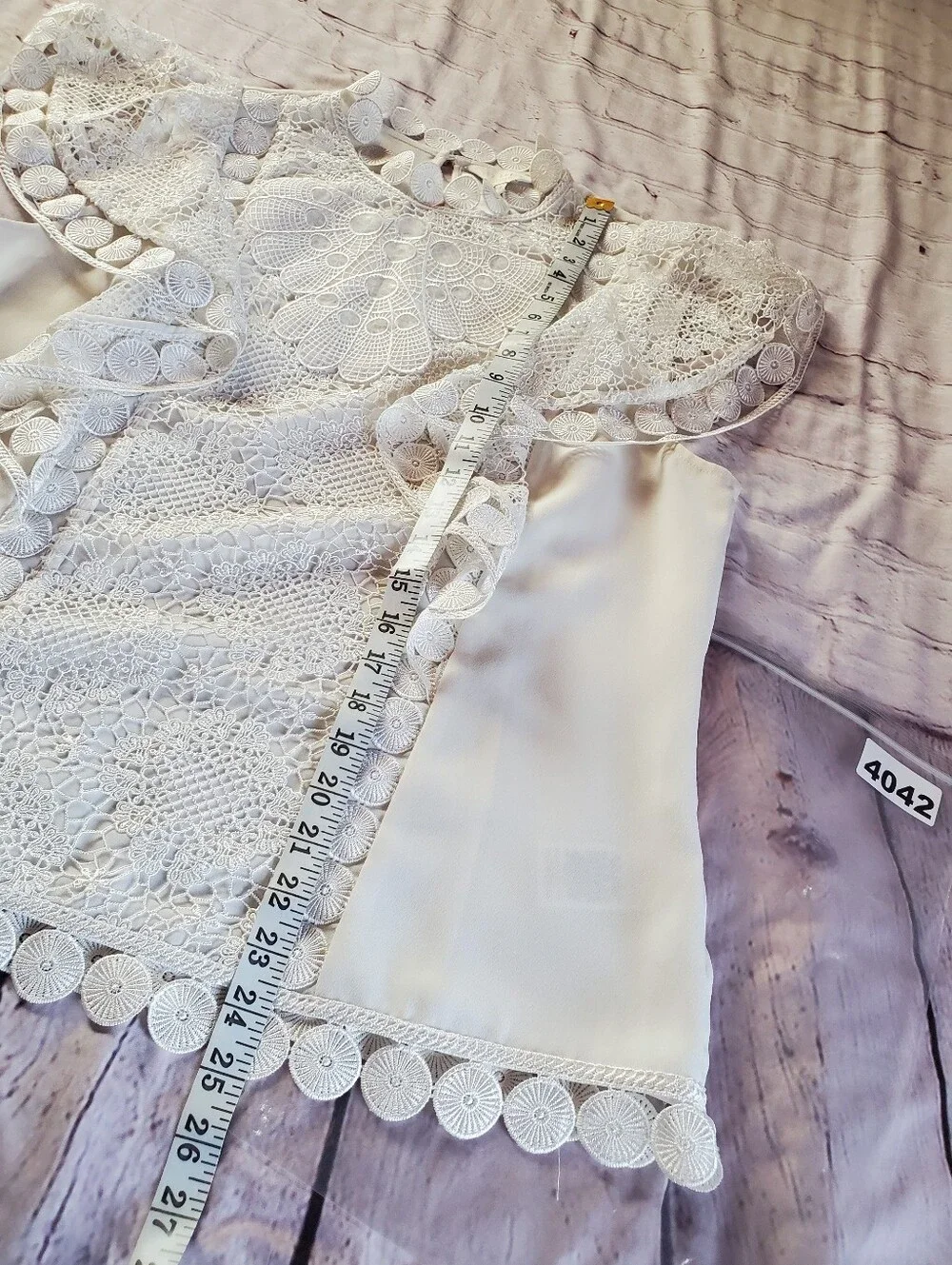 Ted Baker Ivory Lace Panel Flutter Sleeve Blouse Crochet Fairy Elegant Formal 4